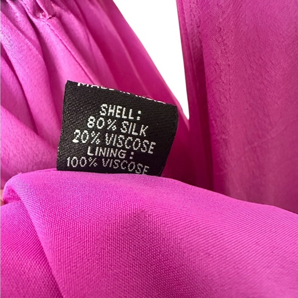 Purple Silk Mini Dress Karina Grimaldi Constance Solid Women Size XS Sm NO BELT - Picture 16 of 16